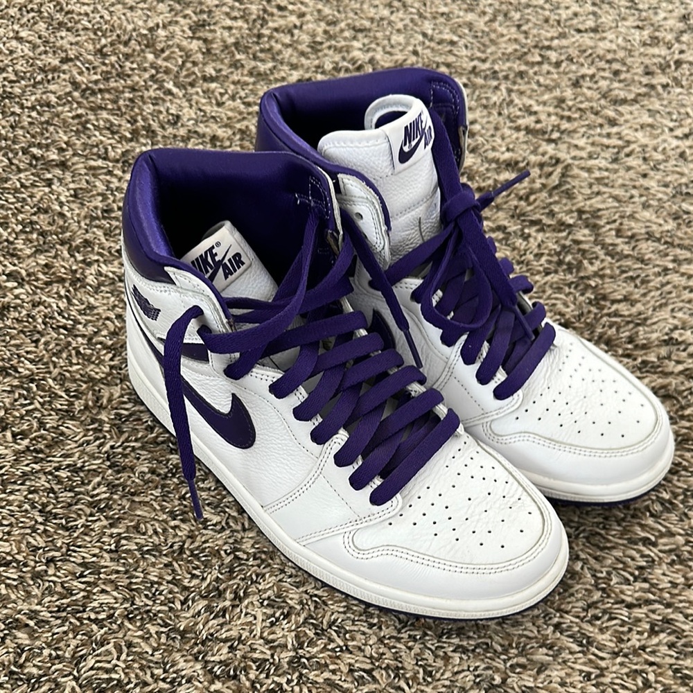 Nike Air High-Top Sneakers White and Purple